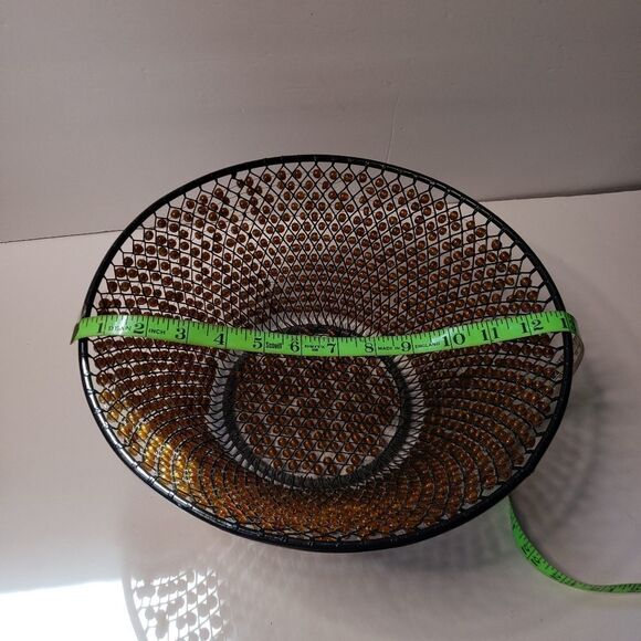 Vintage Metal Beaded Basket - Picture 9 of 11